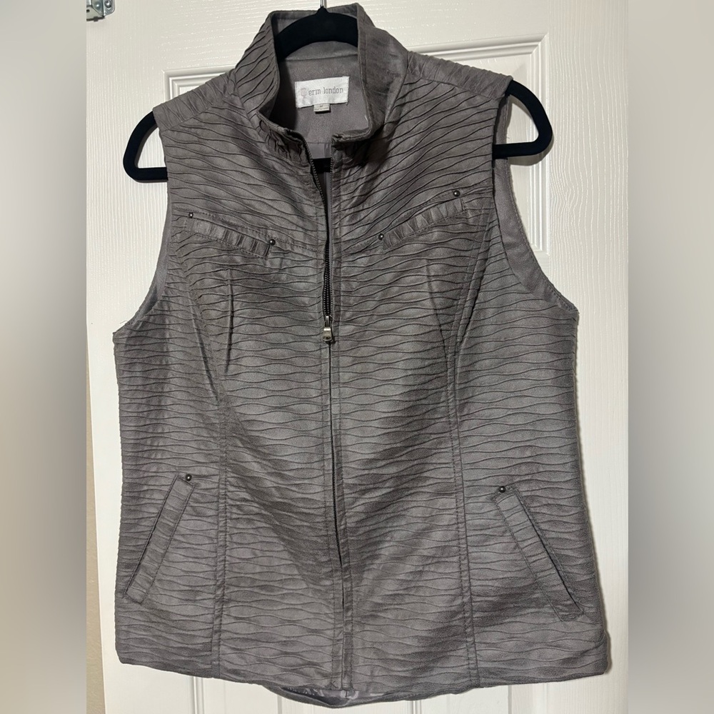 Erin London Light Gray Textured Vest